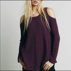 Free people purple Sunrise cold shoulder sweater